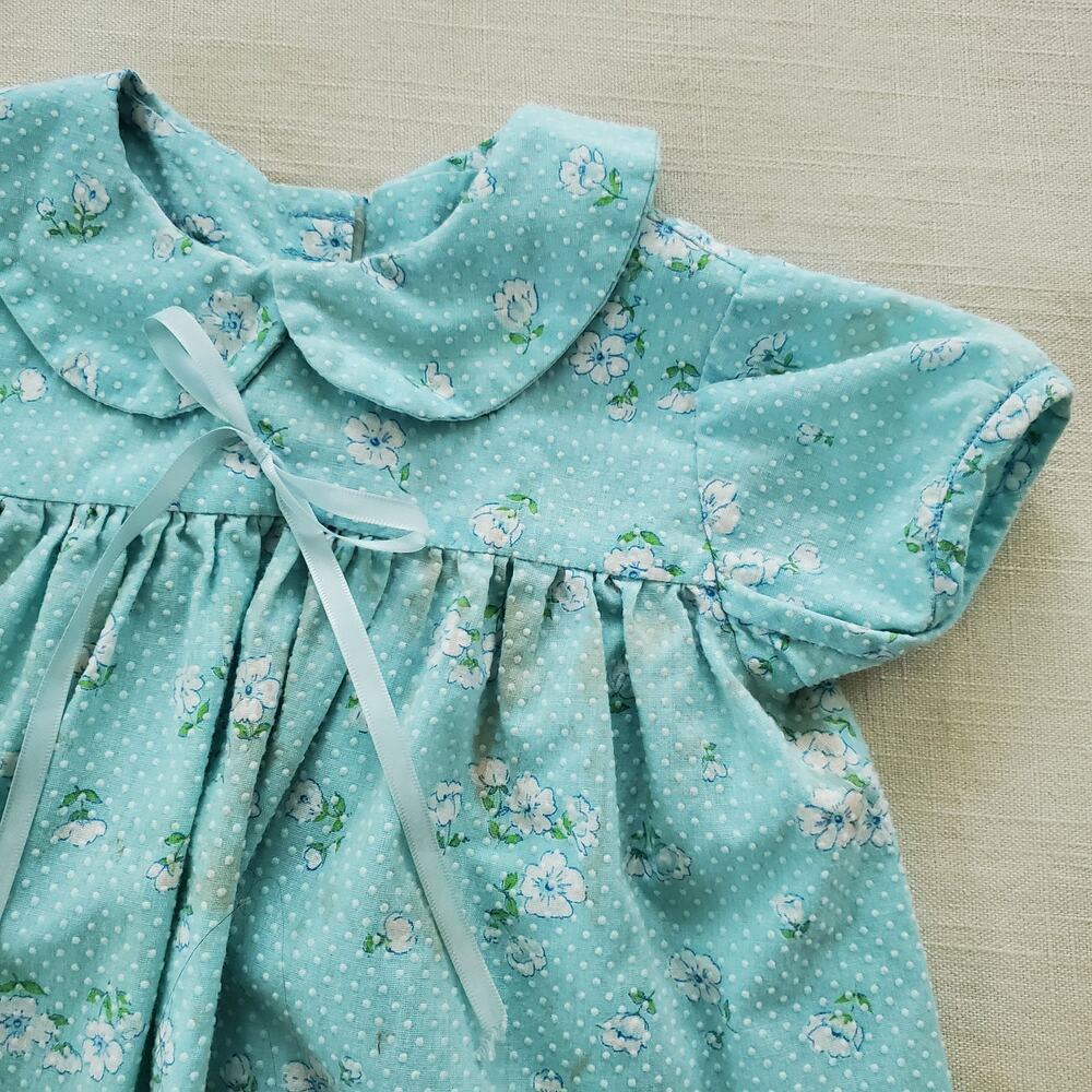 Vintage Swiss Dot Floral Dress 9-12 months